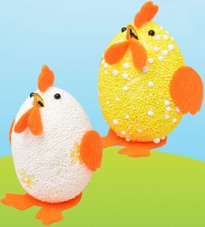 2 BOBBLY CHICKS EASTER DECORATION