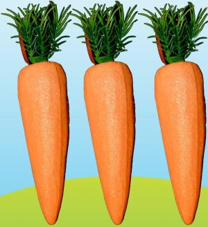 3 ARTIFICIAL GLITTER CARROT EASTER HANGING DECORATION
