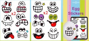 EASTER EGG STICKERS TEETH DESIGN