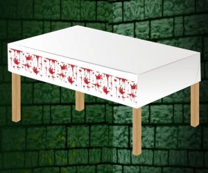 BLOODY SPLATTER HAND PRINT TABLE COVER 137CM X 274CM HALLOWEEN PARTY FUN DECORATION HORROR CLOTH