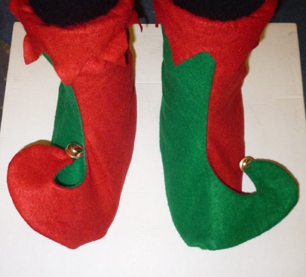 31CM ELF SHOES WITH BELLS ELF DRESS UP CHRISTMAS FANCY DRESS