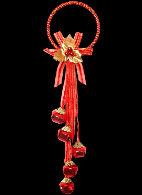 RED JINGLE BELL DOOR HANGER CHRISTMAS DECORATION