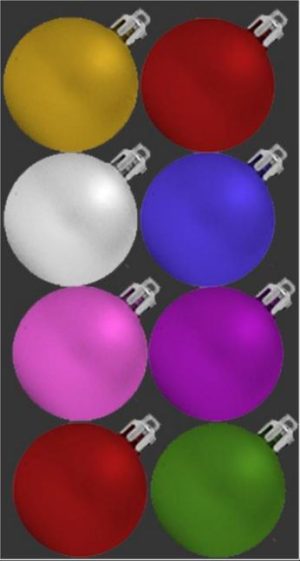 8 BAUBLES MAT MULTICOLOUR