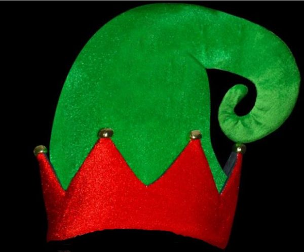 VELOUR CHRISTMAS ELF HAT WITH BELLS