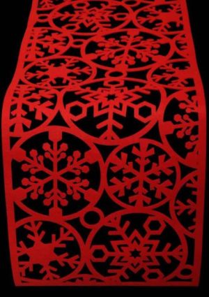 CHRISTMAS FELT TABLE RUNNER RED