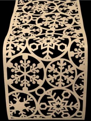 CHRISTMAS FELT TABLE RUNNER CREAM
