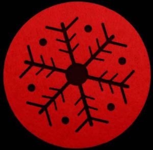 8 CHRISTMAS FELT COASTERS RED