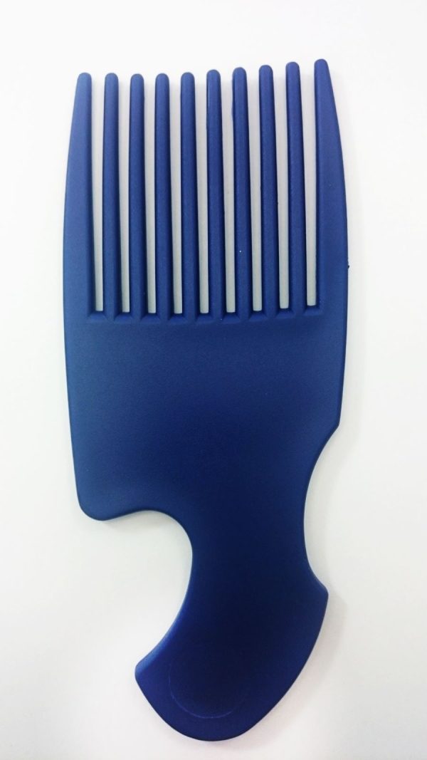 PLASTIC AFRO HAIR COMB AFRICAN DETANGLER DETANGLING WIDE TEETH BRUSH PIK - ROYAL BLUE