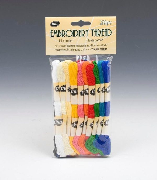 EMBROIDERY THREAD 7M PACK OF 20