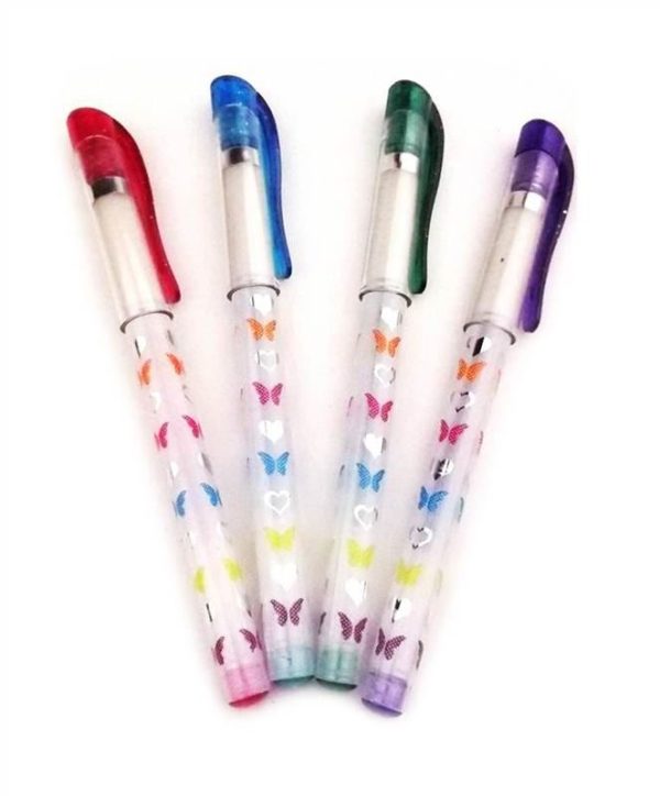 ANKER PACK OF 4 COLOUR GEL PENS FLOWER DESIGN