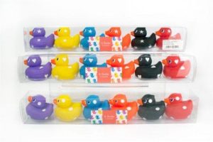 DELUXE RUBBER BATH DUCK 6.5CM WITH DESIGN PACK OF 6 TOYS ONLY ON?