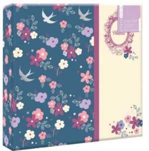 104 SLIP-IN PHOTO DITSY FLORAL BLUE ALBUM BIRD FLOWERS 5" X 7"