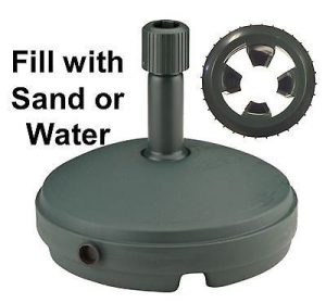 7L PLASTIC GREEN PARASOL BASE UMBRELLA SUNSHADE BASE HOLDER GARDEN FURNITURE NEW