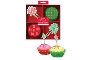 CHRISTMAS XMAS C/CAKE CASES X30 AND 30 F/FLAG