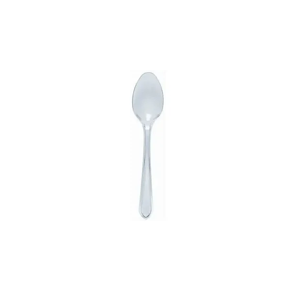 HEAVY DUTY DISPOSABLE CLEAR PLASTIC DESSERT SPOONS CUTLERY PACK OF 50