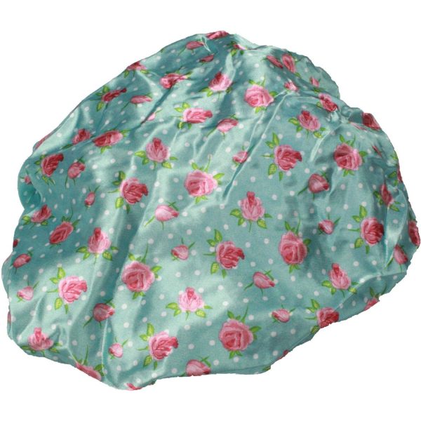 ENGLISH ROSE PINK FLORAL LUXURY SHOWER CAP