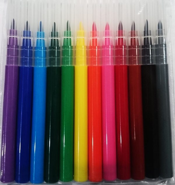 12 WASHABLE BRUSH PENS THICK THIN