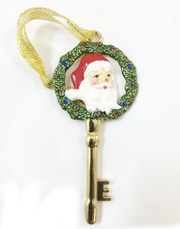 DELUXE FATHER CHRISTMAS SANTA MAGIC FRONT DOOR PEWTER KEY 5075