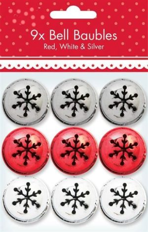 9 CHRISTMAS BELL BAUBLES