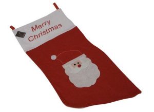 GIANT FELT CHRISTMAS / XMAS SANTA STOCKING 82CM X 57CM WITH SANTA FACE AND ` ?
