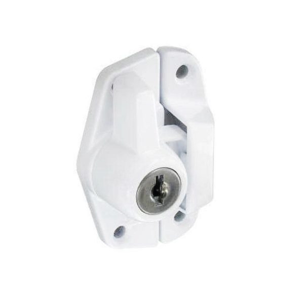 SECURIT S1031 LOCKING SASH WINDOW FASTENER WHITE 65MM