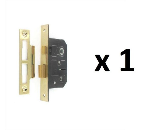 SECURIT S1834 BATHROOM LOCK BRASS PLATED 63MM