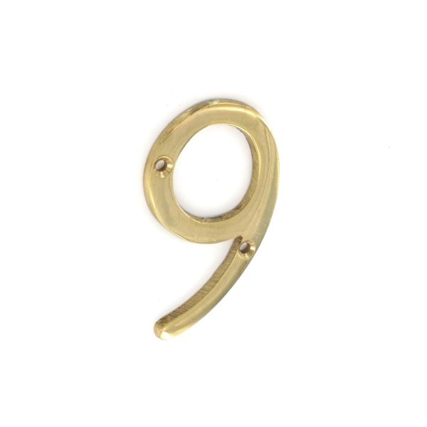 SECURIT S2509 BRASS NUMERAL NO.9 75MM