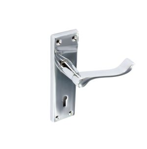 SECURIT S2700 CHROME SELF COLOUR ROLL LOCK HANDLES 155MM PAIR