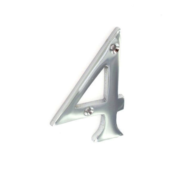 SECURIT S2964 CHROME NUMERAL NO.4 75MM