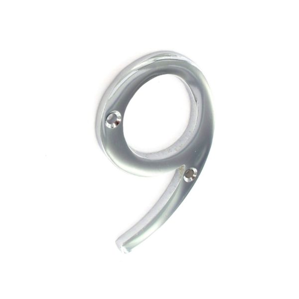 SECURIT S2969 CHROME NUMERAL NO.9 75MM