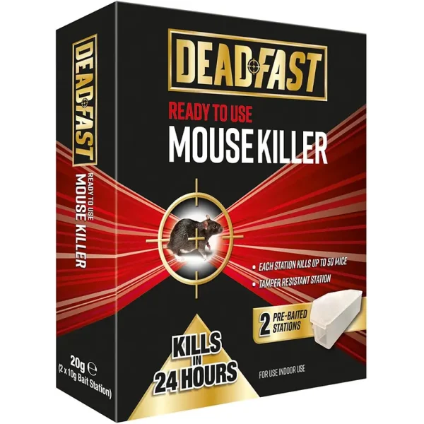 DEADFAST RTU MOUSE KILLER PREBAITED STATION PACK OF 2