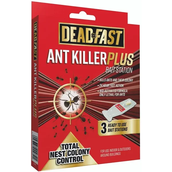 DEADFAST ANT KILLER PLUS BAIT STATION 3 X 4G