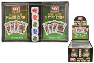 MY PACKS OF 2 PLAYING CARDS WITH 5 POKER DICE