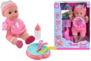 DRINK & WET BABY DOLL 30CM INC SOUND & ACCESSORIES