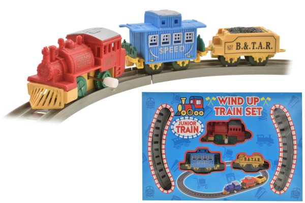 11PC WIND UP PLASTIC TRAIN SET