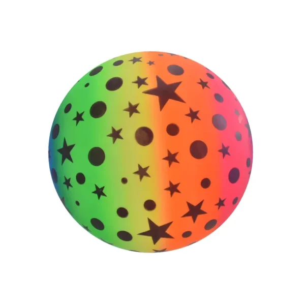 9 RAINBOW STARS & MOONS BALL - DEFLATED IN NET BAG