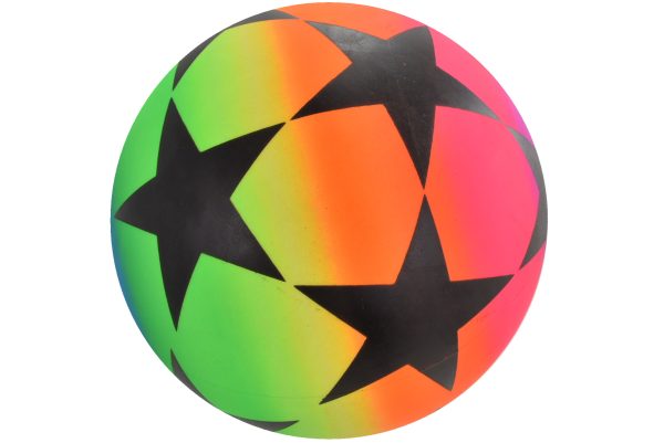 9" LARGE STARS NEON BALL DEFLATED - NET BAG