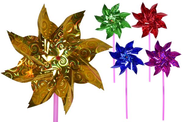 18CM METALLIC FOIL WINDMILL