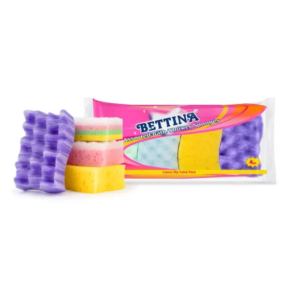 BETTINA MULTIPACK BATH / SHOWER SPONGES PACK OF 4