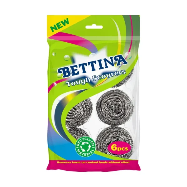 BETTINA TOUGH SPIRAL SCOURERS 18GM PACK OF 6