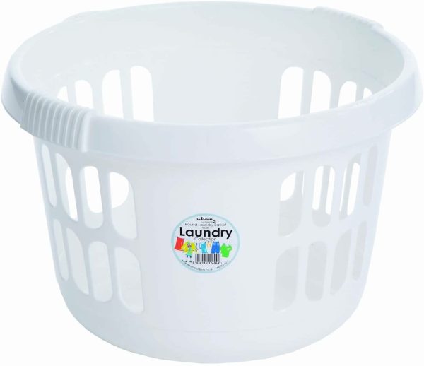 WHAM CASA ROUND LAUNDRY BASKET ICE WHITE