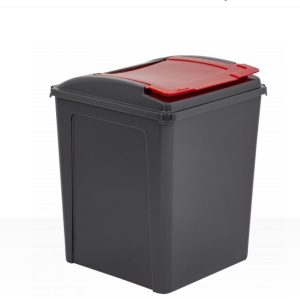 WHAM RECYCLE IT 50L BIN & LID GRAPHITE / RED