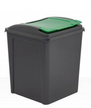 WHAM RECYCLE IT 50L BIN & LID GRAPHITE / GREEN