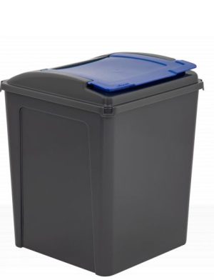 WHAM RECYCLE IT 50L BIN & LID GRAPHITE / BLUE
