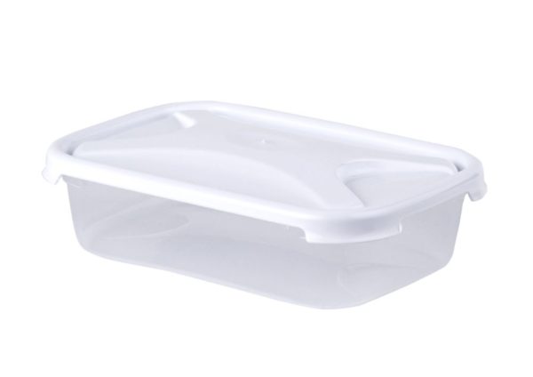 WHAM CUISINE 800ML RECT FOOD BOX & LID CLEAR/ICE WHITE