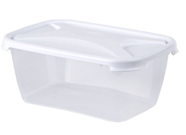 WHAM CUISINE 1.2L RECT FOOD BOX & LID CLEAR/ICE WHITE