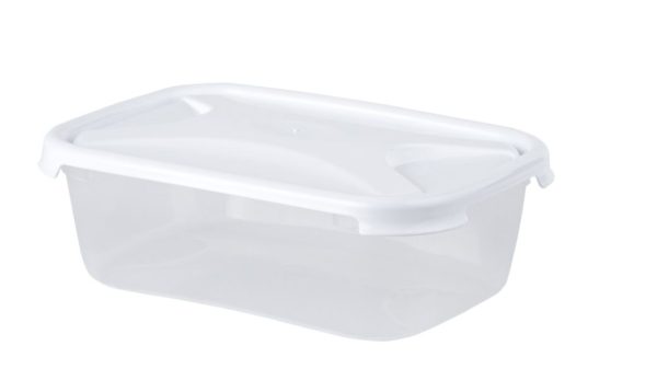 WHAM CUISINE 1.6L RECT FOOD BOX & LID CLEAR/ICE WHITE