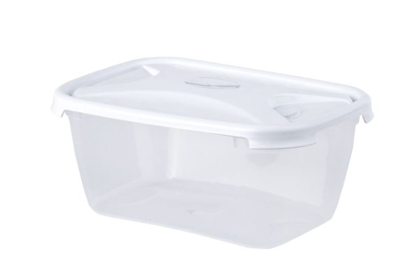 WHAM CUISINE 2L RECT FOOD BOX & LID CLEAR/ICE WHITE