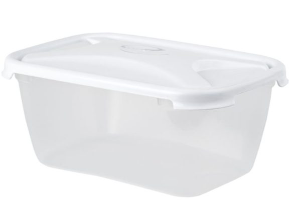 WHAM CUISINE 3.6L RECT FOOD BOX & LID CLEAR/ICE WHITE