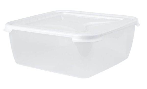 WHAM CUISINE 10L LARGE SQUARE FOOD BOX & LID CLEAR/ICE WHITE